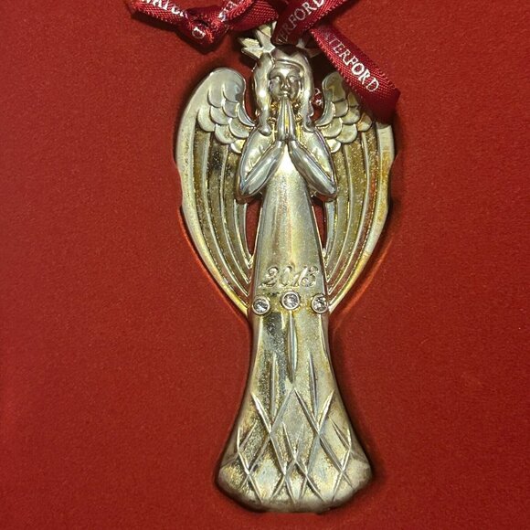 Waterford 2011 2013 Silver Angel Christmas Ornaments In Box Lot of 2 - Picture 4 of 10